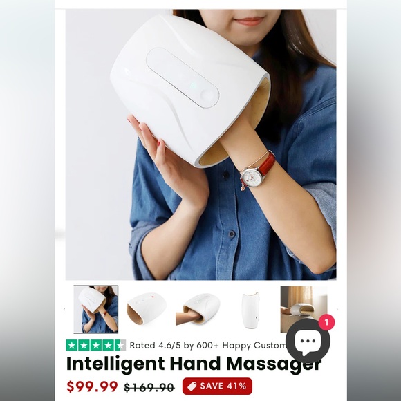 White Intelligent Hand Massager - Picture 5 of 9